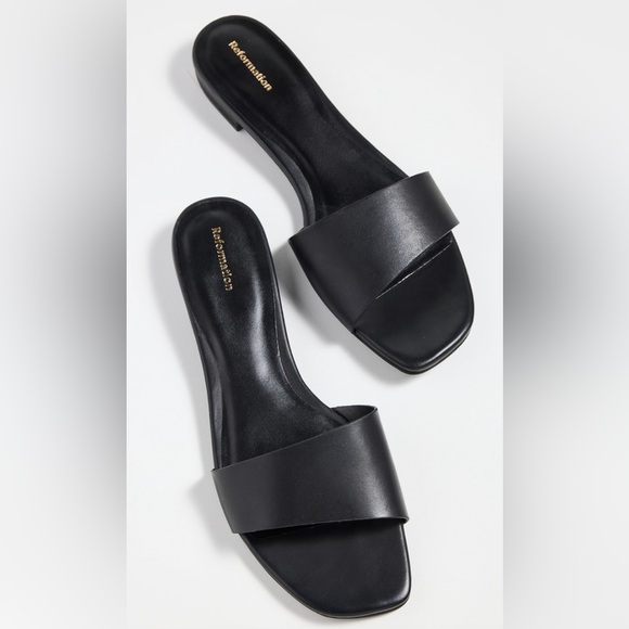 Reformation ‘Joey Asymmetrical’ Flat Slides - Picture 1 of 6